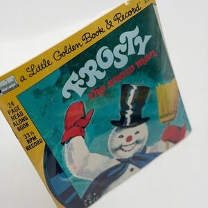 Vintage 1976 Frosty the Snowman Little Golden Book & Record 7in 33 RPM Sealed